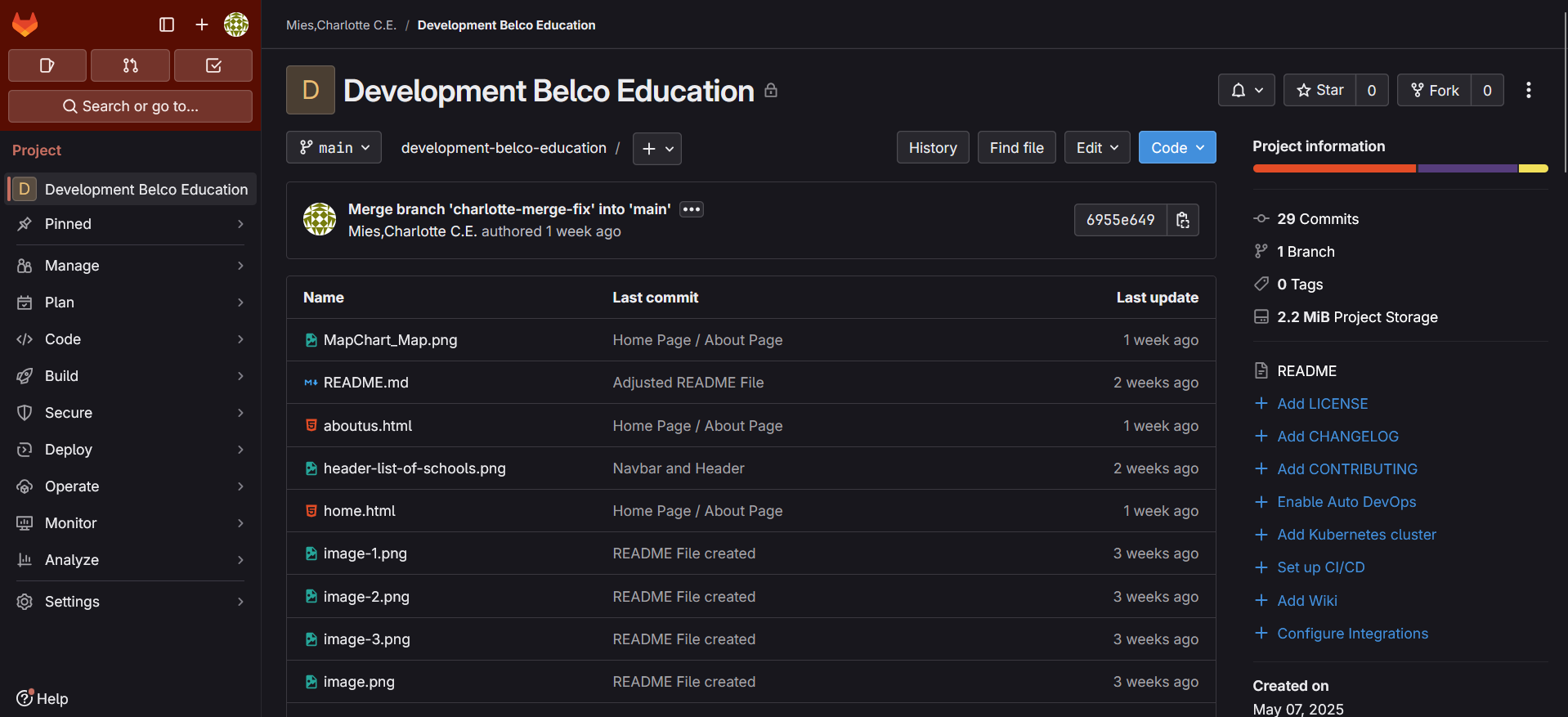 Git Lab project overview