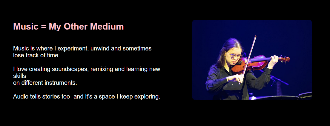 Screenshot Section of Website