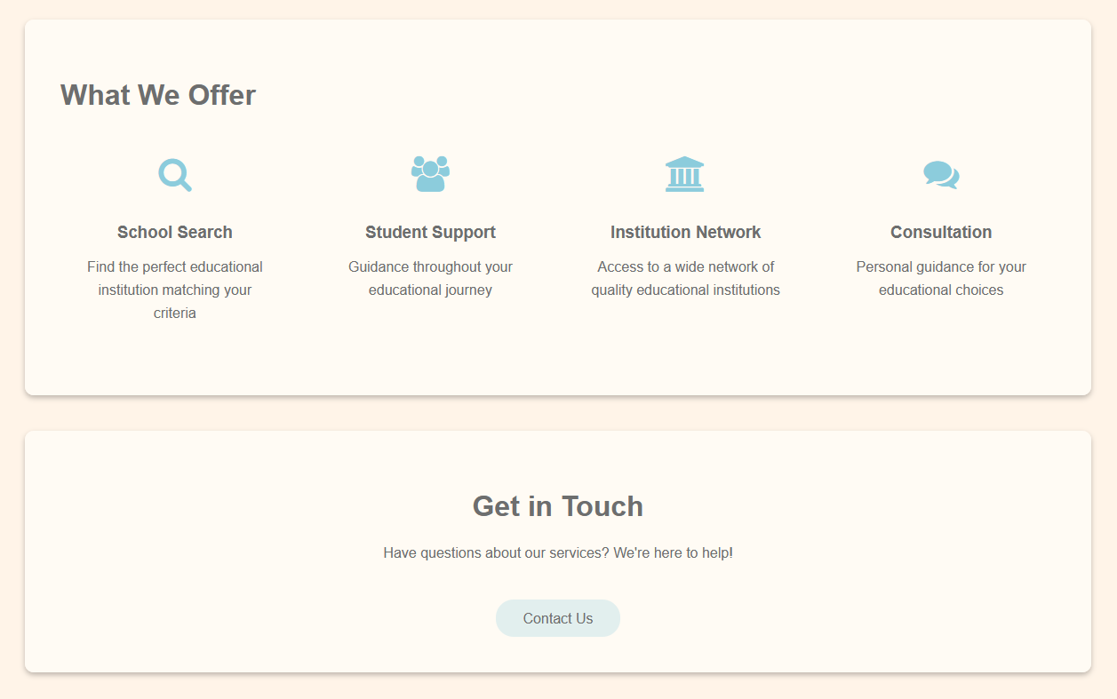 Screenshot Contact Page
