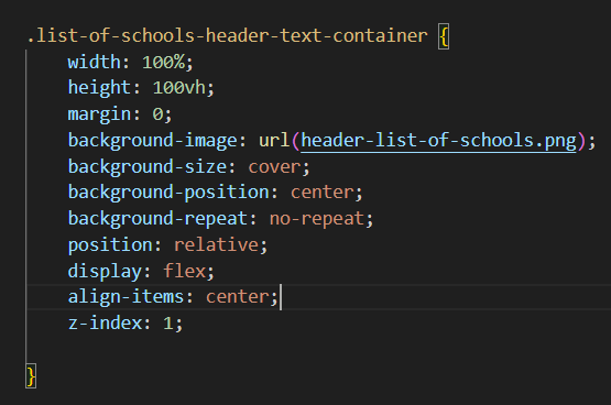 Screenshot of CSS class