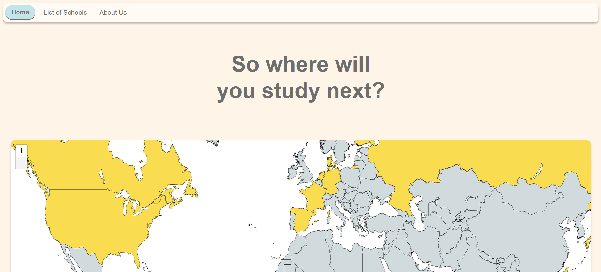 Screenshot of a Homepage