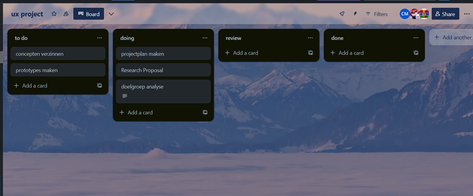 Screenshot Trello Board